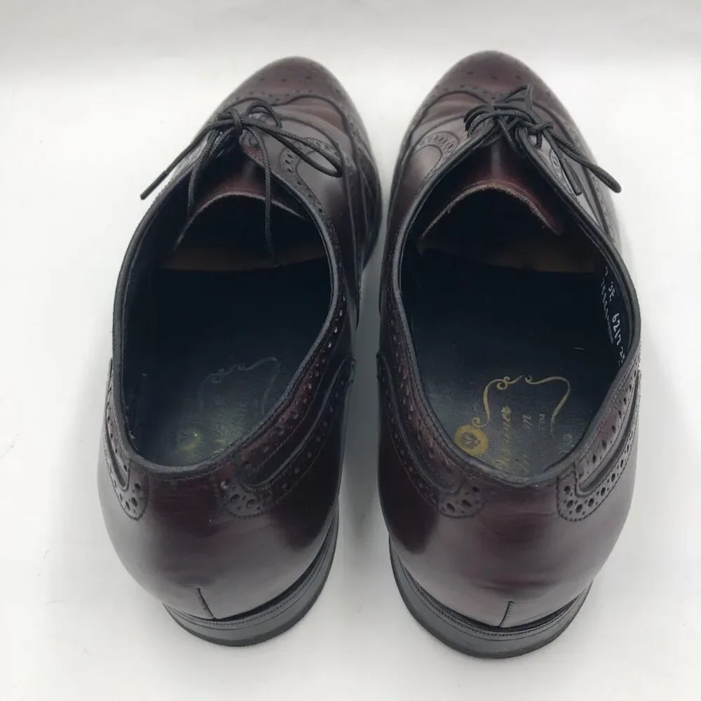 Florsheim Vintage Burgundy Leather Wingtip Oxford Shoes Men’s 9 3E Wide